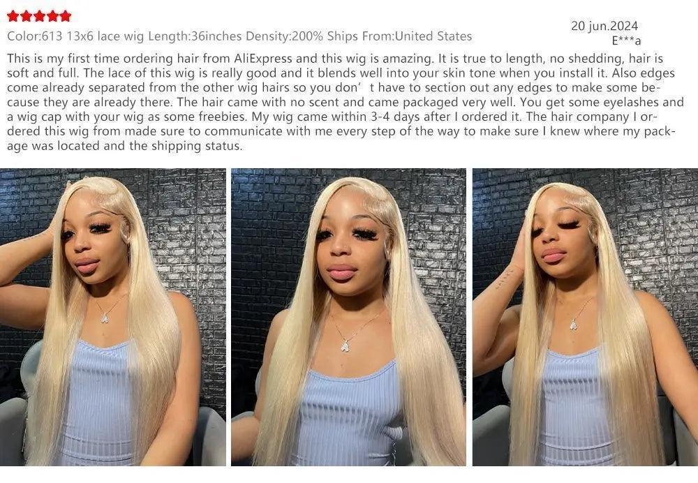 613 13x6 HD Lace Frontal Wig Honey Blonde 13x4 Lace Front Human Hair Wigs For Women Preplucked Bone Straight Human Hair 200% - NTKSTORE
