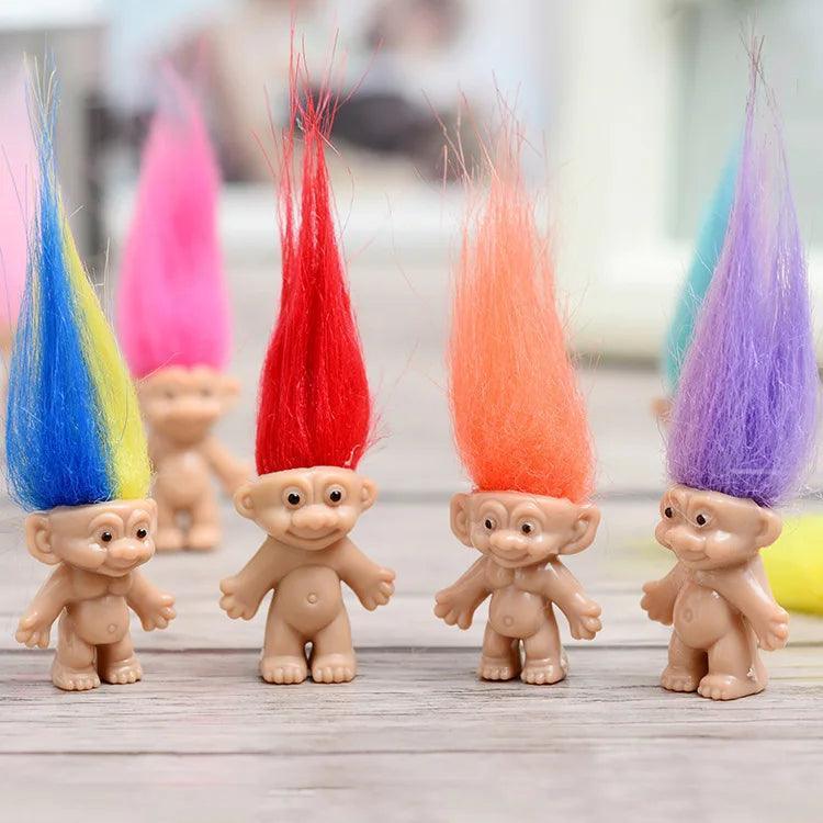 5Pcs/lot Funny Trolls Dolls Anime Action Figure Colorful Hair Family Members Models Kids Toys for Children Gift Nostalgic Adult - NTKSTORE