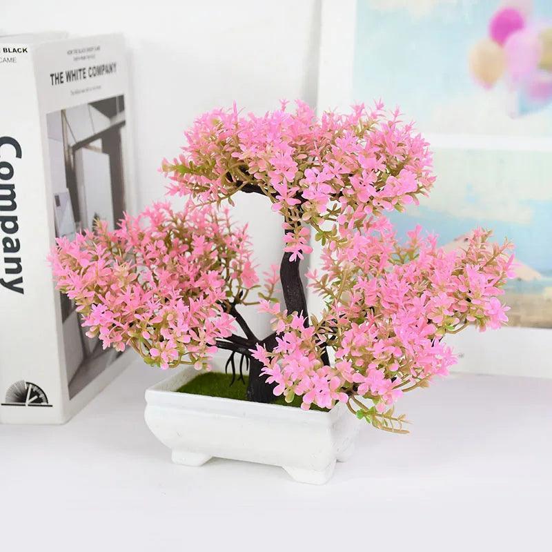Artificial Plants Bonsai Small Tree Pot Fake Plant Flowers Potted Ornaments For Home Room Table Decoration Hotel Garden Decor - NTKSTORE