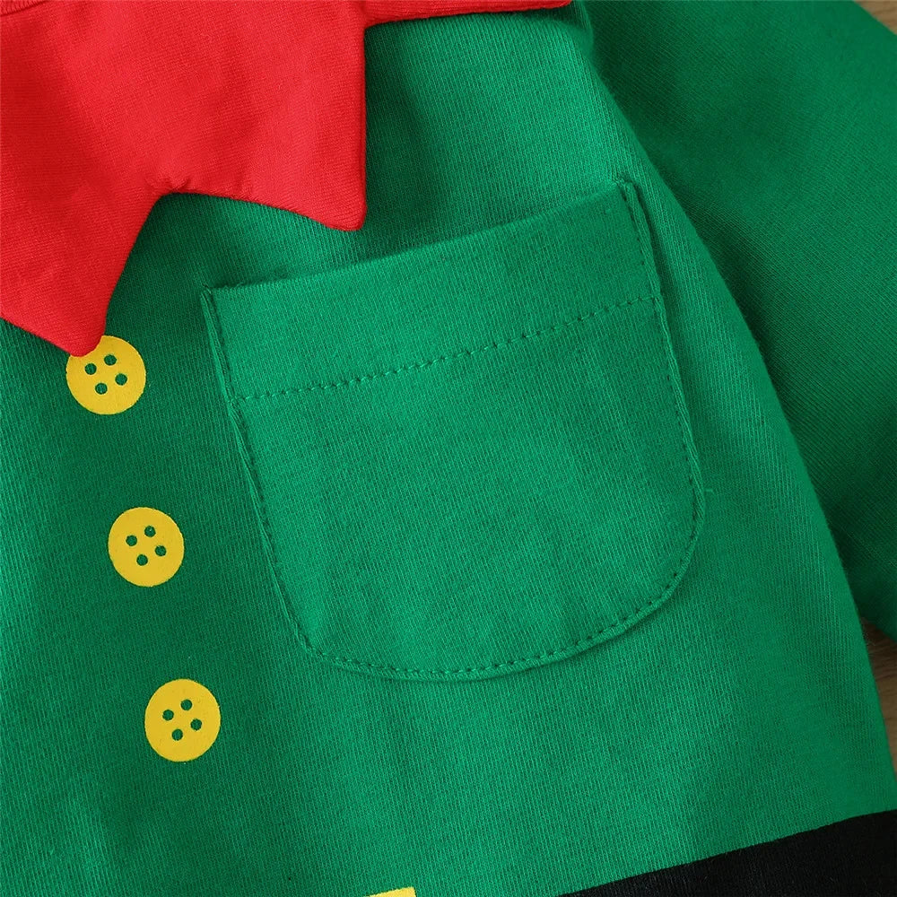 Prowow My First Christmas Baby Romper Green Xmas Tree Bodysuit For Infants Newborns 2024 New Year Baby Costume