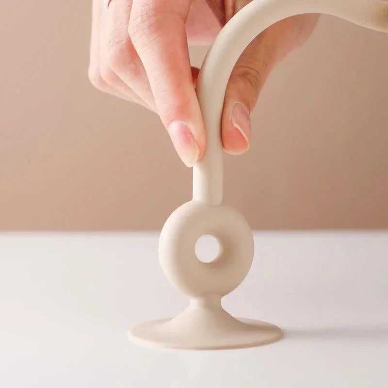 Baby Wood Ring Soft Silicone Teether Toys Kids Bitable BPA Free Teether Desktop Adsorbable Surround Montessori Puzzle Toys Gifts - NTKSTORE