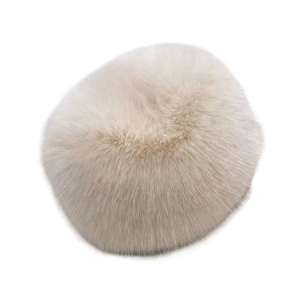 Korean Fashion Hat Women's Winter Snow Ski Cap Thick Warm Imitation Fur Bucket Hat Fisherman's Hat Mink Fur Ladies Mongolia Cap - NTKSTORE