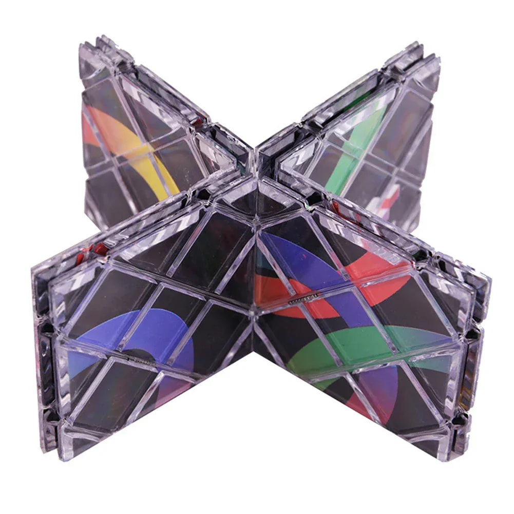 Twisty Cubo Magic Folding Puzzle Cube Party Favor Twisty Puzzle Birthday Gift 8 Panels 3 Rings Folding Puzzle Gift for Children - NTKSTORE