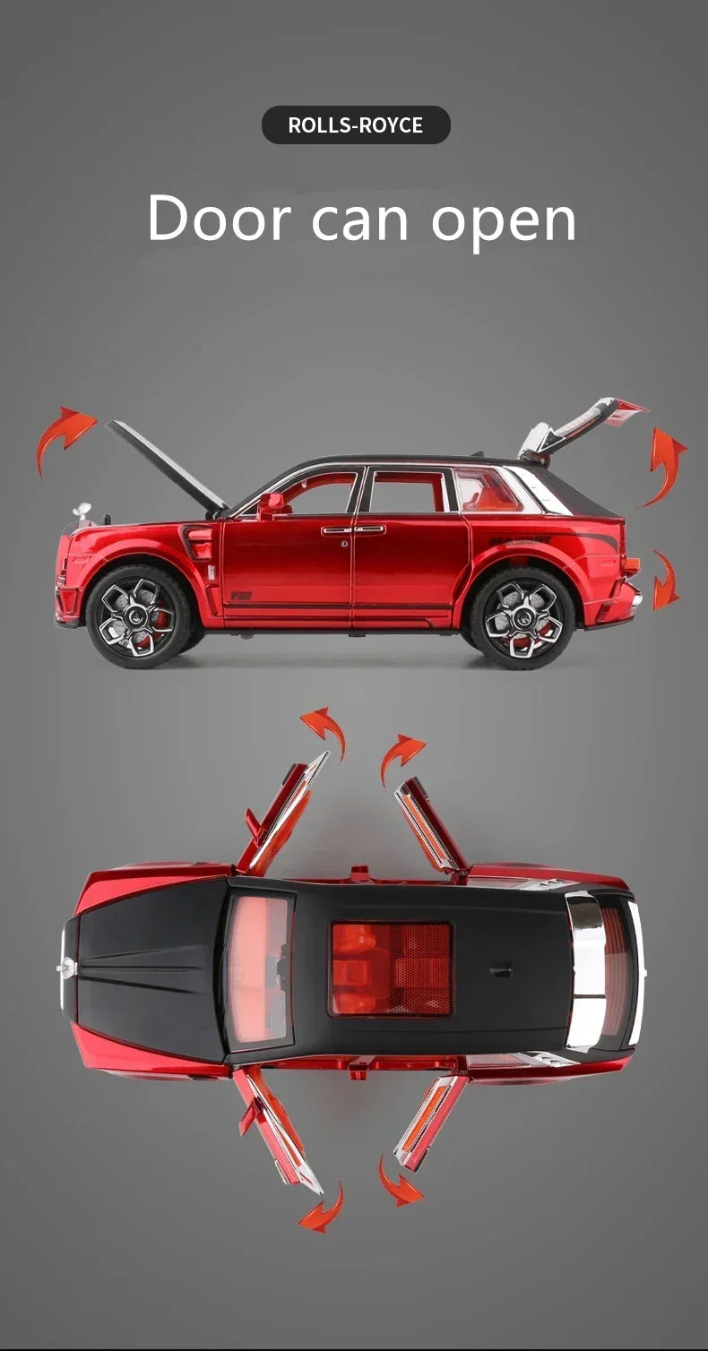 1:24 Rolls Royce Cullinan Masory SUV Alloy Luxy Car Model Diecasts Metal Toy Car Model Simulation Sound and Light Childrens Gift