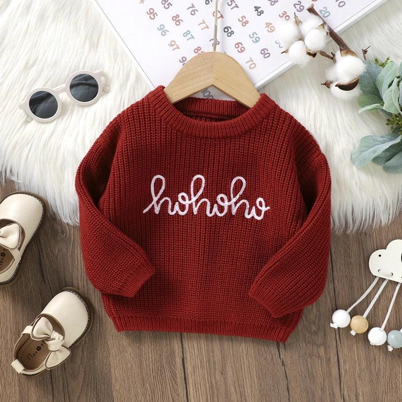 0-36months Baby Girls Sweater Long Sleeve Crew Neck Letters Winter Warm Knit Pullover Sweater For Infant For Girls