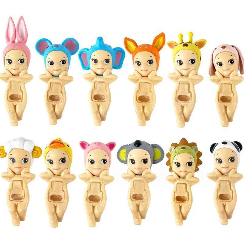 Sonny Angel looking back serie Lying Down Hippers Action Figures Blind box Cute Mysterious Anime Doll Children Christmas Gifts - NTKSTORE