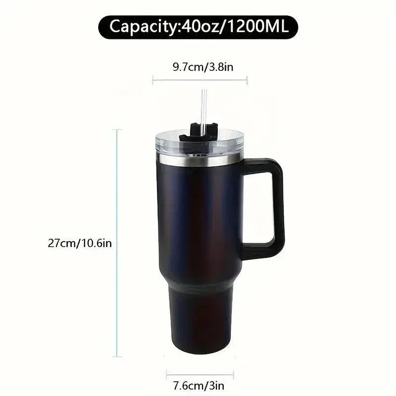 1PC Bingba Cup Car Large Capacity Portable Handle Cup Stainless Steel Insulation Cup Coffee Insulation Cup 40oz - NTKSTORE