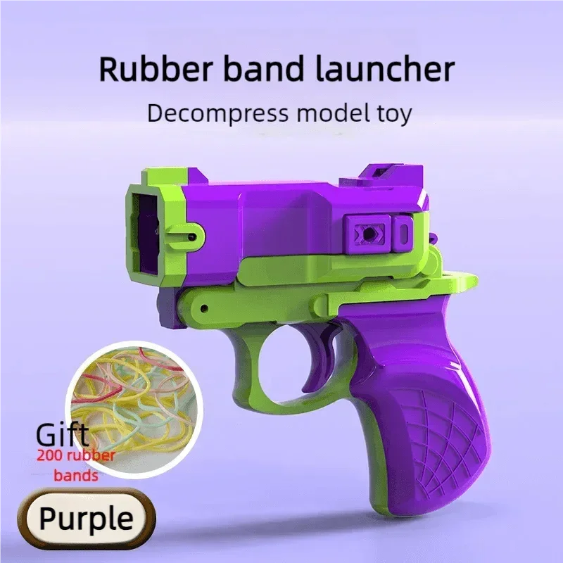 Rubber Band Gun Fidget Toys for Adults 3D Printed Mini 1911 Elastic Band Launcher Pistol Toys Decompression Gift - NTKSTORE