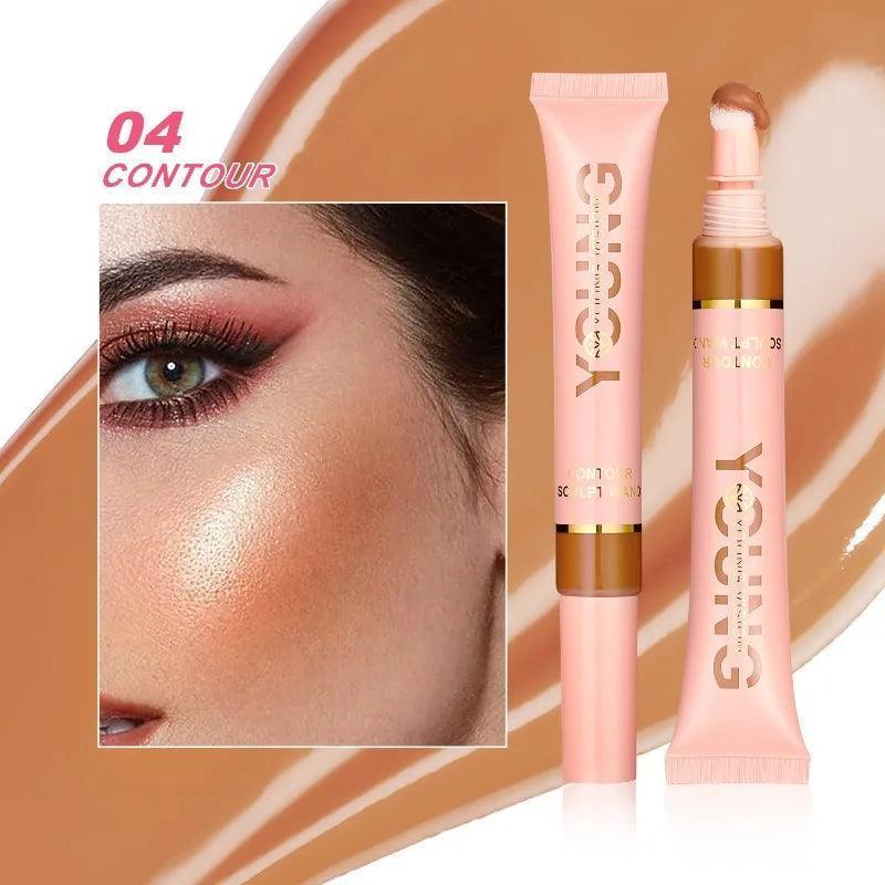 Liquid Air Cushion Highlight Blush Stick Contour Pearlescent Delicate Shimmer Stick Powder Blusher Liquid Skin-friendly Makeup - NTKSTORE