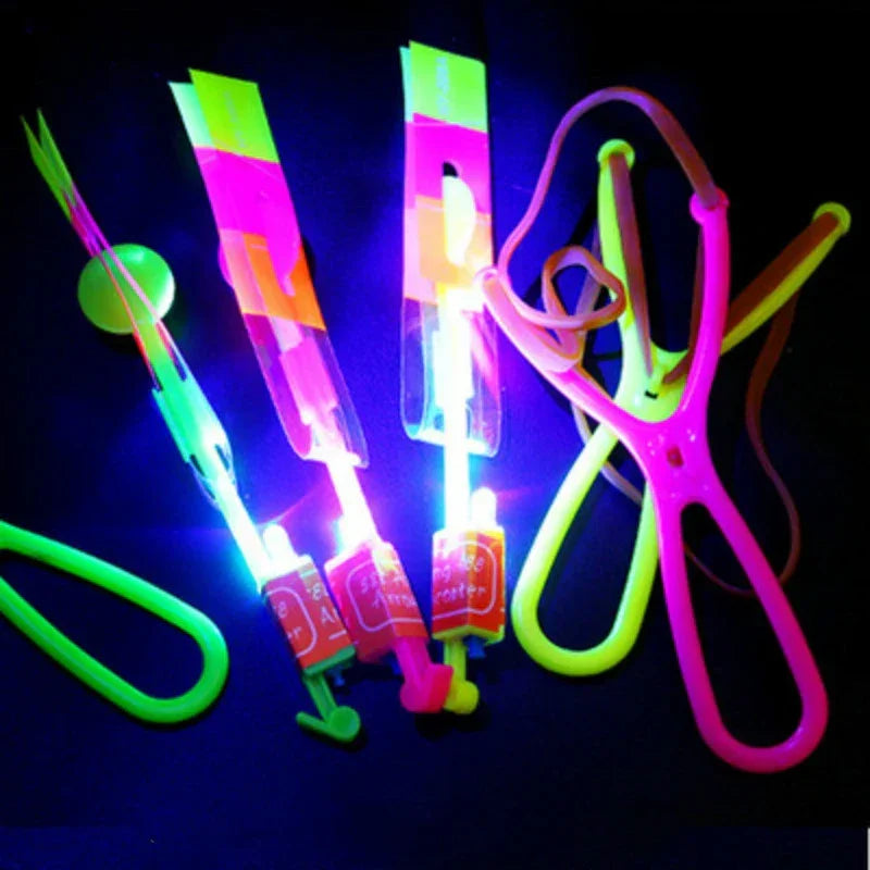 5/10Pcs Led Lighting Up Luminous Toy Flying slingshot Flying Toys Toys Xmas Decor light Quickly fast catapult - NTKSTORE