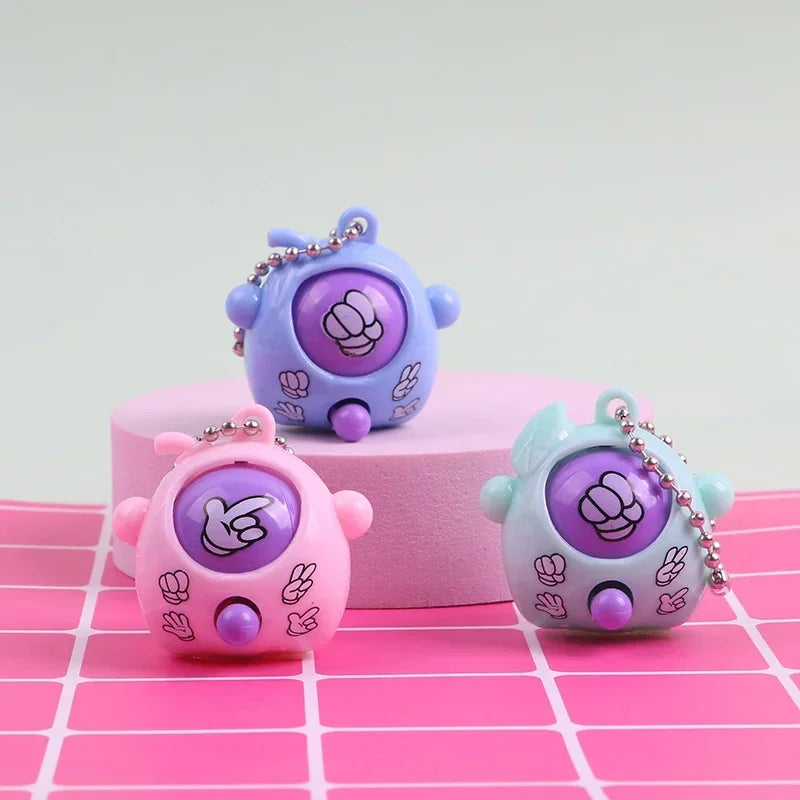 1/10Pcs Fun Rock-Paper-Scissors Key Chain for Kids, Pendant mini Toys Children's game interactive props Funny Gift