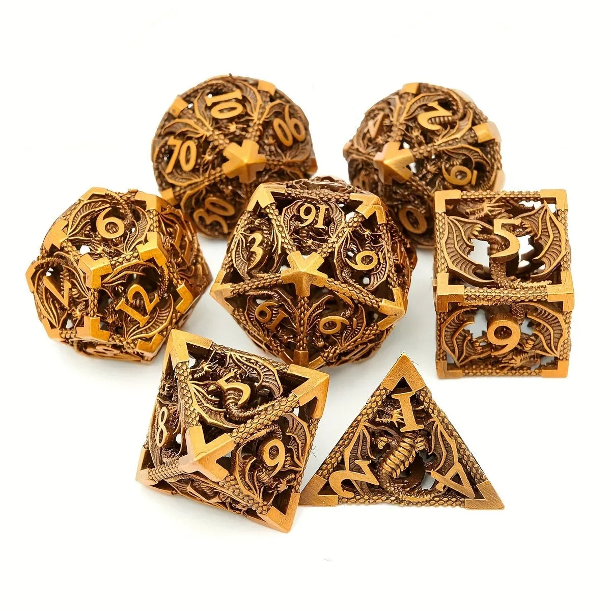 7-piece Semi Sharp DND Dice Set Suitable for Board Games, Halloween, Thanksgiving, Christmas, Gifts, Parties, and Collections - NTKSTORE