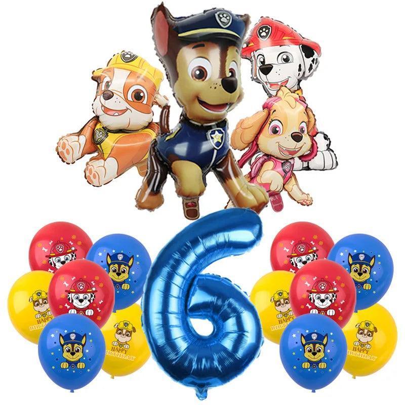 PAW Patrol Birthday Party Decorations Latex Aluminum Foil Balloons Disposable Tableware Kids Event Supplies Chase Marshall Skye - NTKSTORE