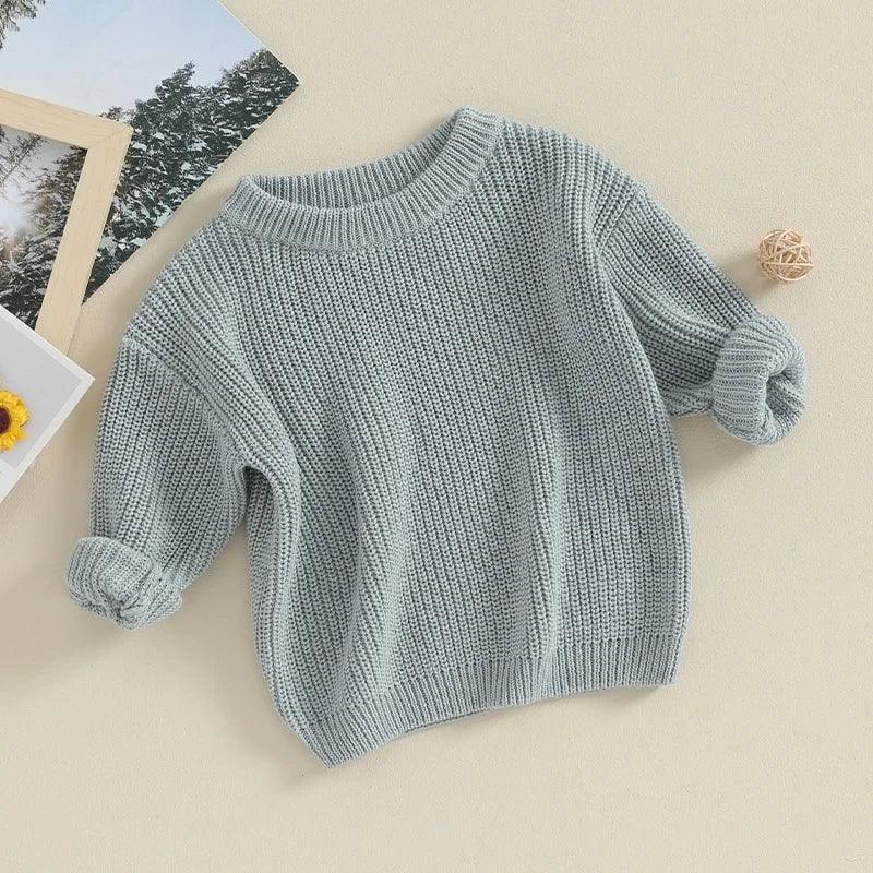 Baby Boys Girls Warm Sweaters Knitted Loose O-neck Pullover Knitwear Sweaters Tops 0-5Y - NTKSTORE