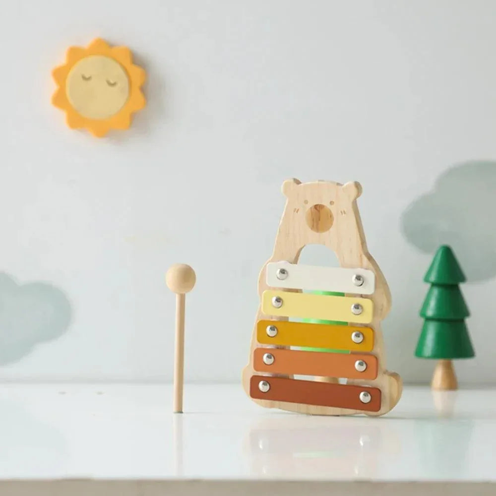 Kids Wooden Montessori Toys Musical Instruments Rattle Bell Drum Xylophone Percussion for Baby Early Educational Instruments Toy - NTKSTORE