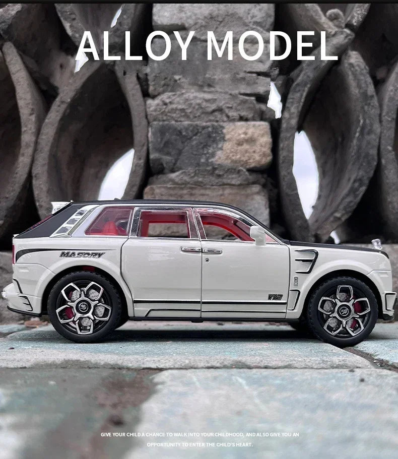 1:24 Rolls Royce Cullinan Masory SUV Alloy Luxy Car Model Diecasts Metal Toy Car Model Simulation Sound and Light Childrens Gift
