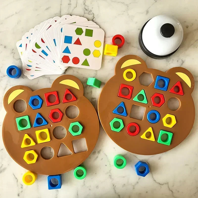 Montessori Educational 3D Puzzle Game for Color Matching and Geometric Shape Learning Jigsaw Interaction Toys For Kids - NTKSTORE