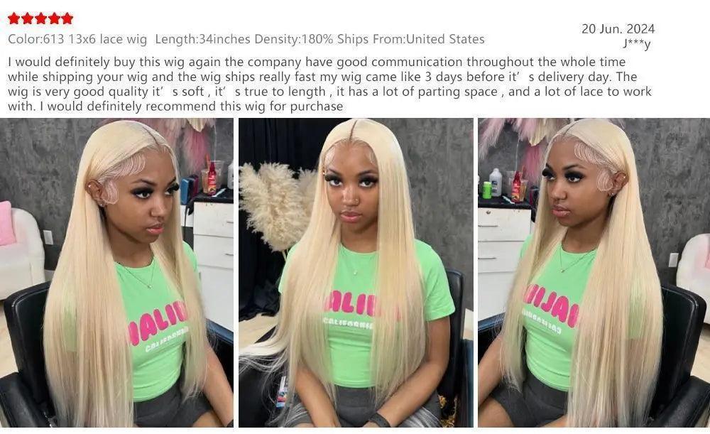 613 13x6 HD Lace Frontal Wig Honey Blonde 13x4 Lace Front Human Hair Wigs For Women Preplucked Bone Straight Human Hair 200% - NTKSTORE