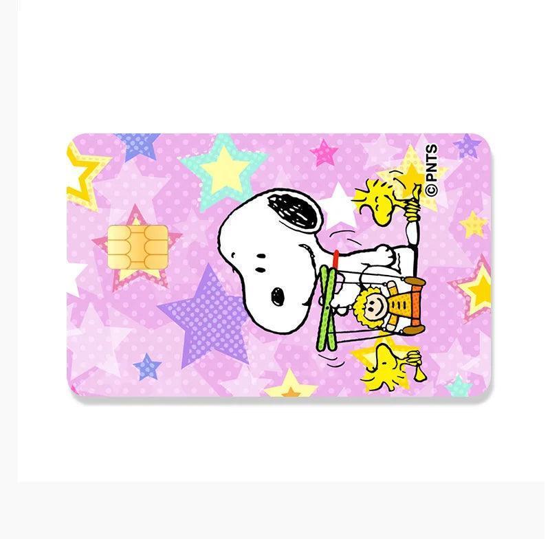 Snoopy Credit Card Debit Card Stickers DIY Anime Cartoon Waterproof Melody Poker Stickers Film Tape Skins Small Stacks - NTKSTORE