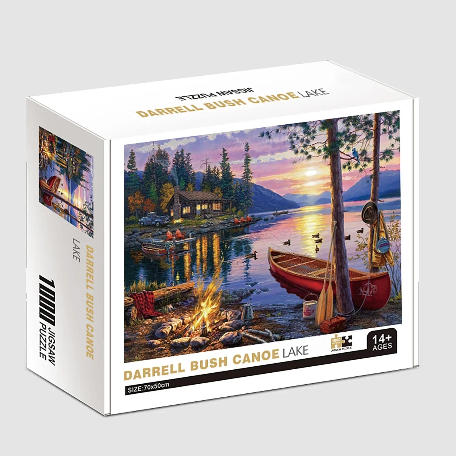 1000pcs Darrell Bush Canoe Lake Jigsaw Puzzles for Adults Home Decor Games Family Fun Floor Puzzles Educational Toys for Kids - NTKSTORE