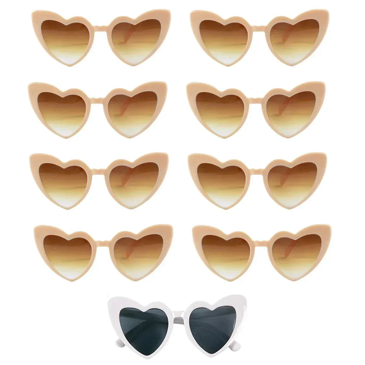 Heart Shaped Sunglasses for Women Retro Cat Eye Sunglasses Wedding Engagement Decoration Shopping Traveling Party Accessories - NTKSTORE