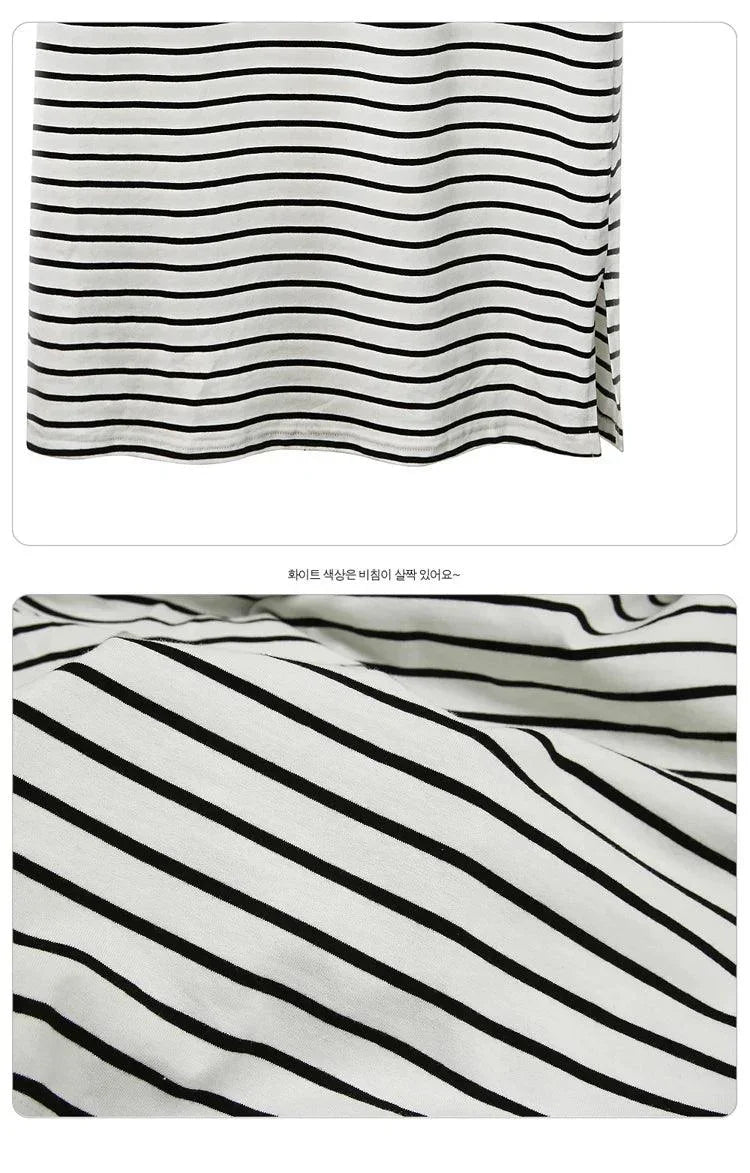 Women Summer Casual Striped Maternity Dresses Clothes Short Sleeve Knee Length Pregnancy Dress Session Pleated Baby Shower Pink - NTKSTORE