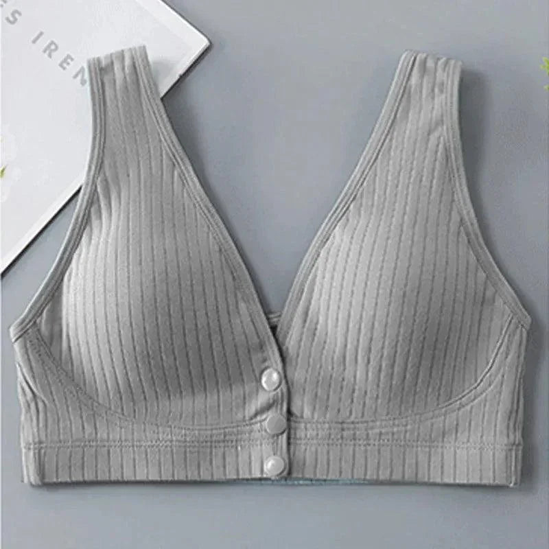 Female Mom Nursing Bra Cotton Maternity Thin Women Breastfeeding Underwear Front Open Buckle Breathable Ladies Women Brassiere - NTKSTORE