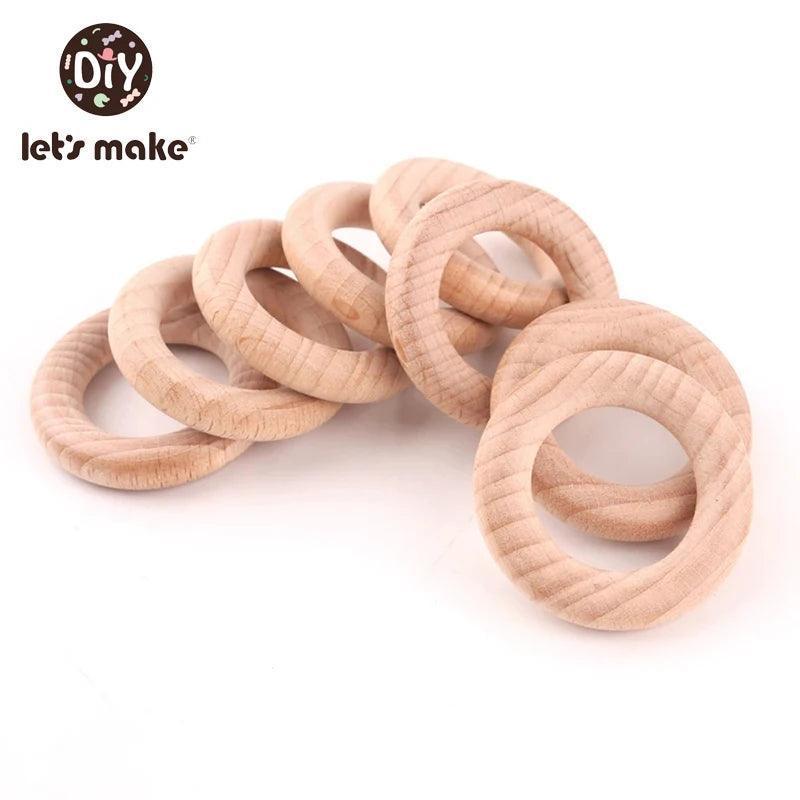 Baby Wood Ring Soft Silicone Teether Toys Kids Bitable BPA Free Teether Desktop Adsorbable Surround Montessori Puzzle Toys Gifts - NTKSTORE