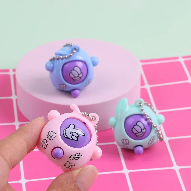 1/10Pcs Fun Rock-Paper-Scissors Key Chain for Kids, Pendant mini Toys Children's game interactive props Funny Gift