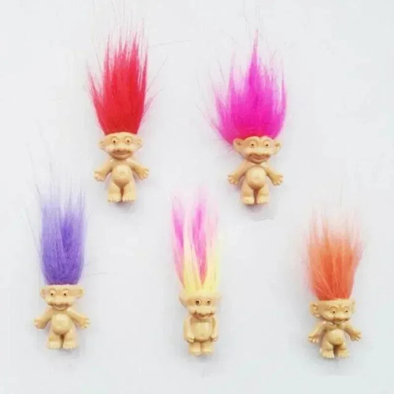 5Pcs/lot Funny Trolls Dolls Anime Action Figure Colorful Hair Family Members Models Kids Toys for Children Gift Nostalgic Adult - NTKSTORE