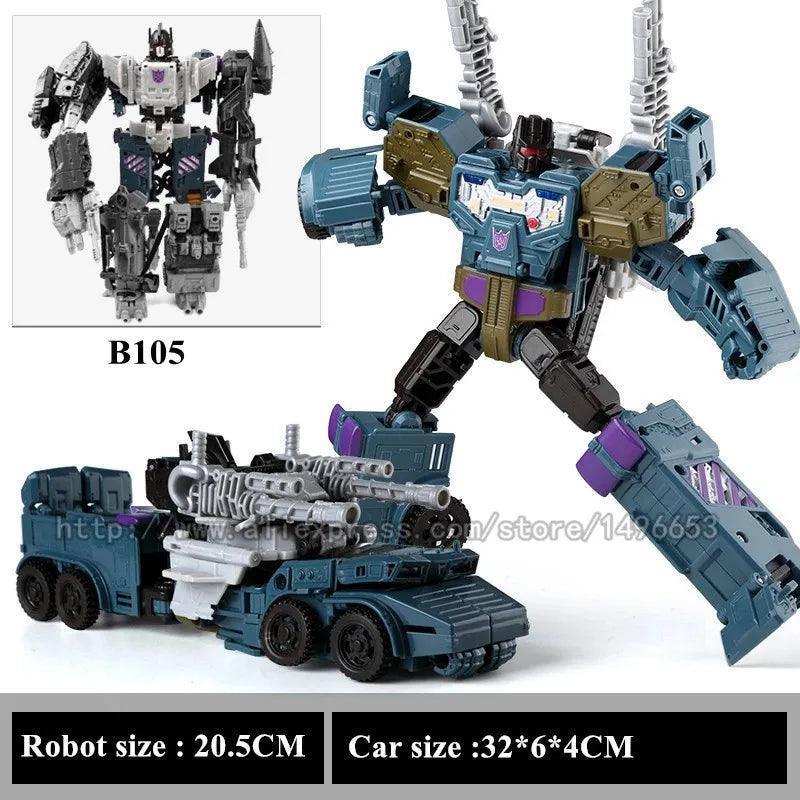 Haizhixing 5 IN 1 Transformation Robot Car Toys Anime Devastator Aircraft Tank Model KO Boys Truck Collection Kid Adult Gift - NTKSTORE