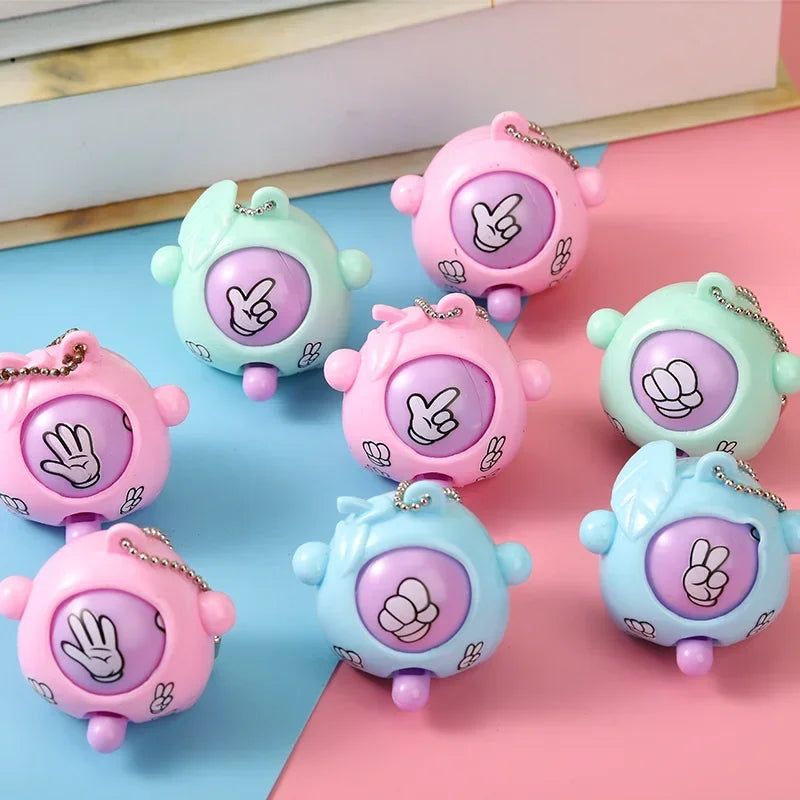 1/10Pcs Fun Rock-Paper-Scissors Key Chain for Kids, Pendant mini Toys Children's game interactive props Funny Gift