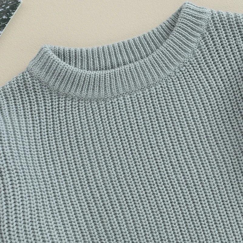 Baby Boys Girls Warm Sweaters Knitted Loose O-neck Pullover Knitwear Sweaters Tops 0-5Y - NTKSTORE