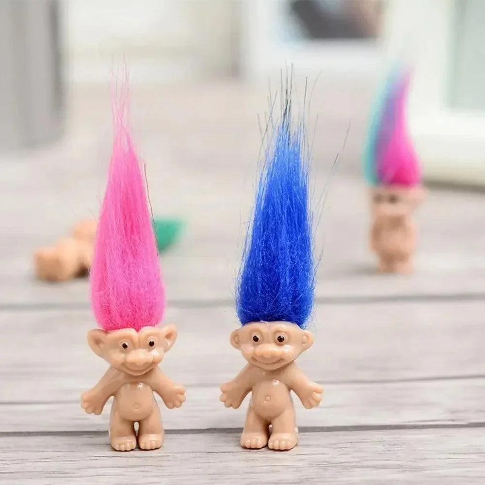 5Pcs/lot Funny Trolls Dolls Anime Action Figure Colorful Hair Family Members Models Kids Toys for Children Gift Nostalgic Adult - NTKSTORE