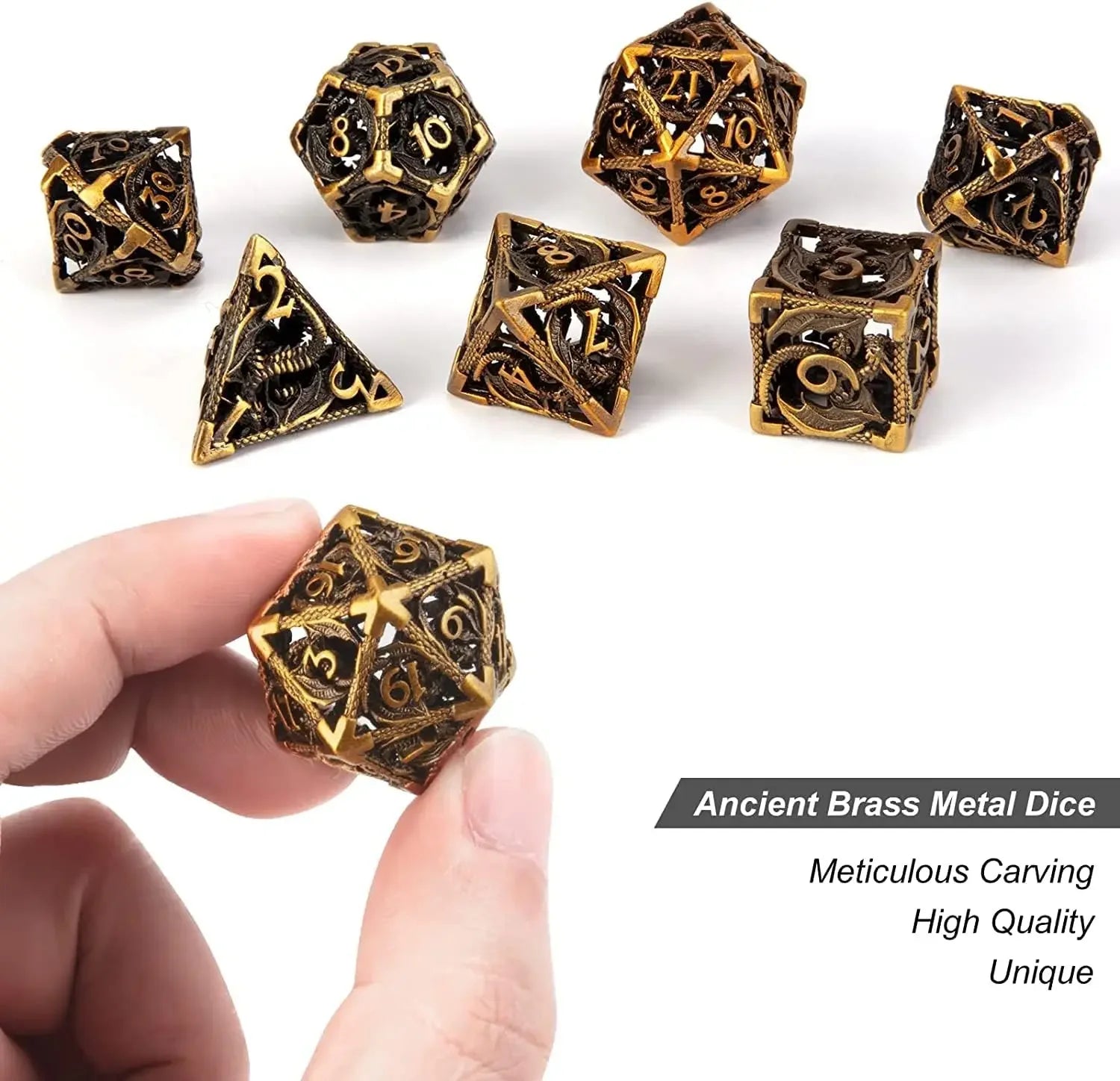 7-piece Semi Sharp DND Dice Set Suitable for Board Games, Halloween, Thanksgiving, Christmas, Gifts, Parties, and Collections - NTKSTORE