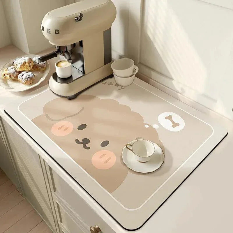 Super Absorbent Large Kitchen Absorbent Mat Antiskid Draining Coffee Dish Drying Mat Quick Dry Bathroom Drain Pad Tableware Mat - NTKSTORE