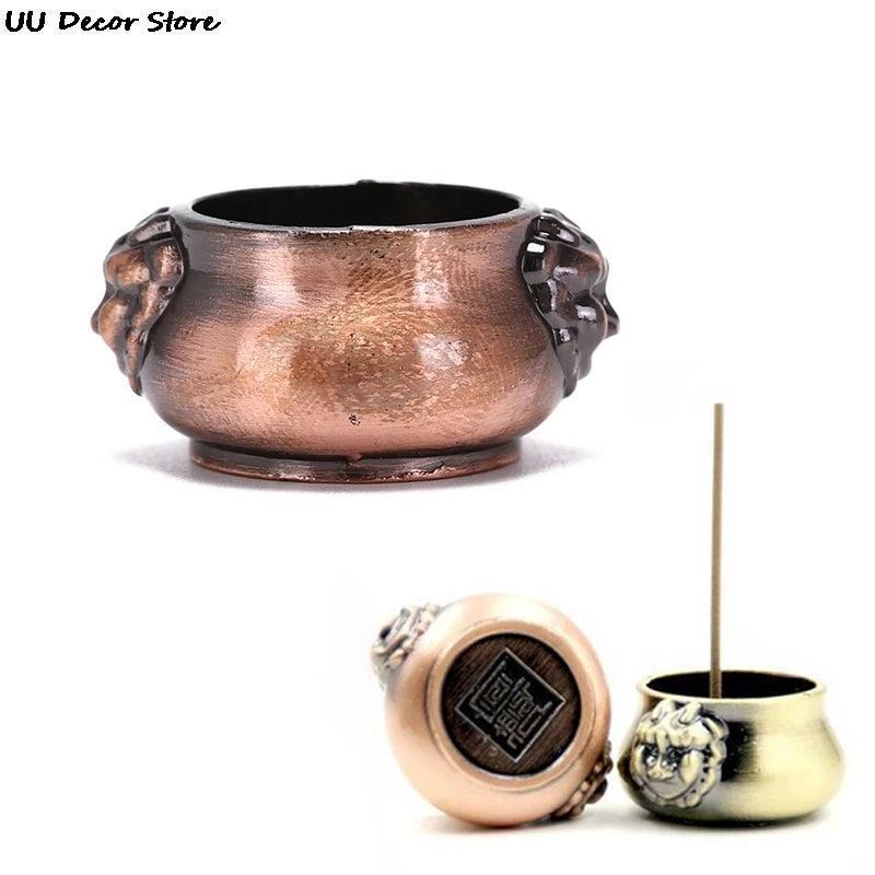 New 1PC Alloy Incense Burner Stick Holder Plate Buddhism Lotus Censer Bronze Nasturtium Incense Burner - NTKSTORE