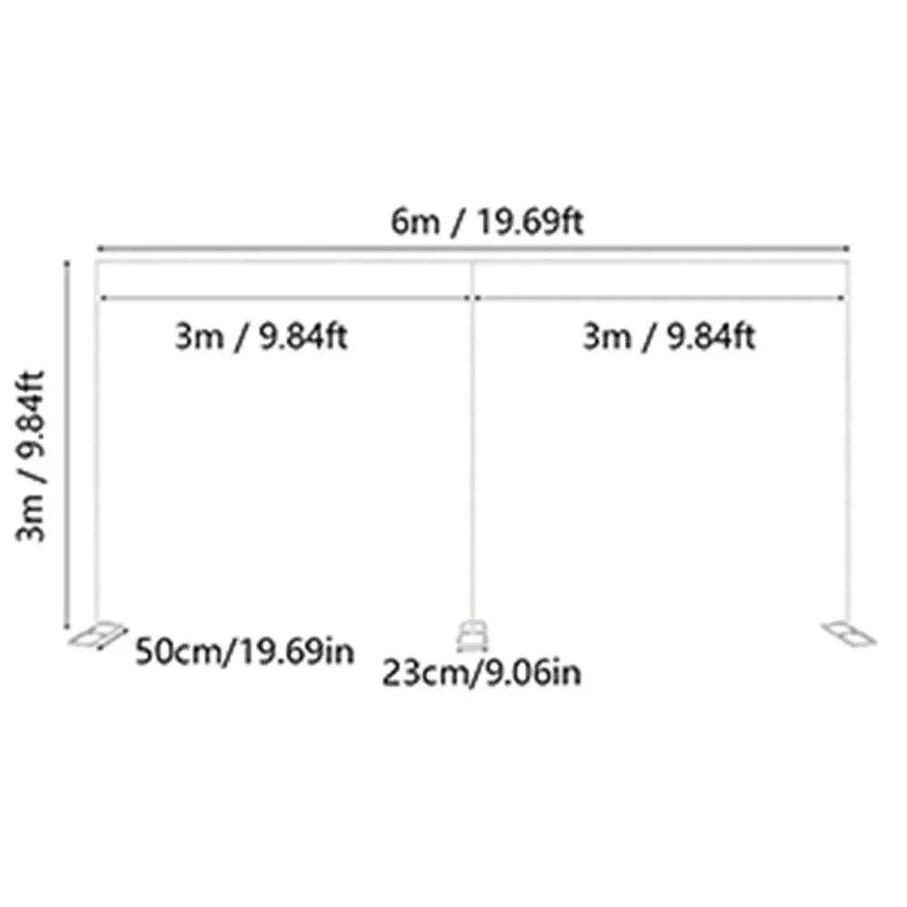 3x6M Wedding Arch Metal Iron Backdrop Stand Door Birthday Party Decor Silver Balloon Frame Garden Flower Plants Rack - NTKSTORE