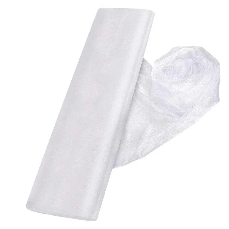 5/10M Sheer Crystal Wedding Tulle Roll Organza Fabric For Wedding Birthday Party Backdrop Decor DIY Wedding Organza Chair Sashes - NTKSTORE