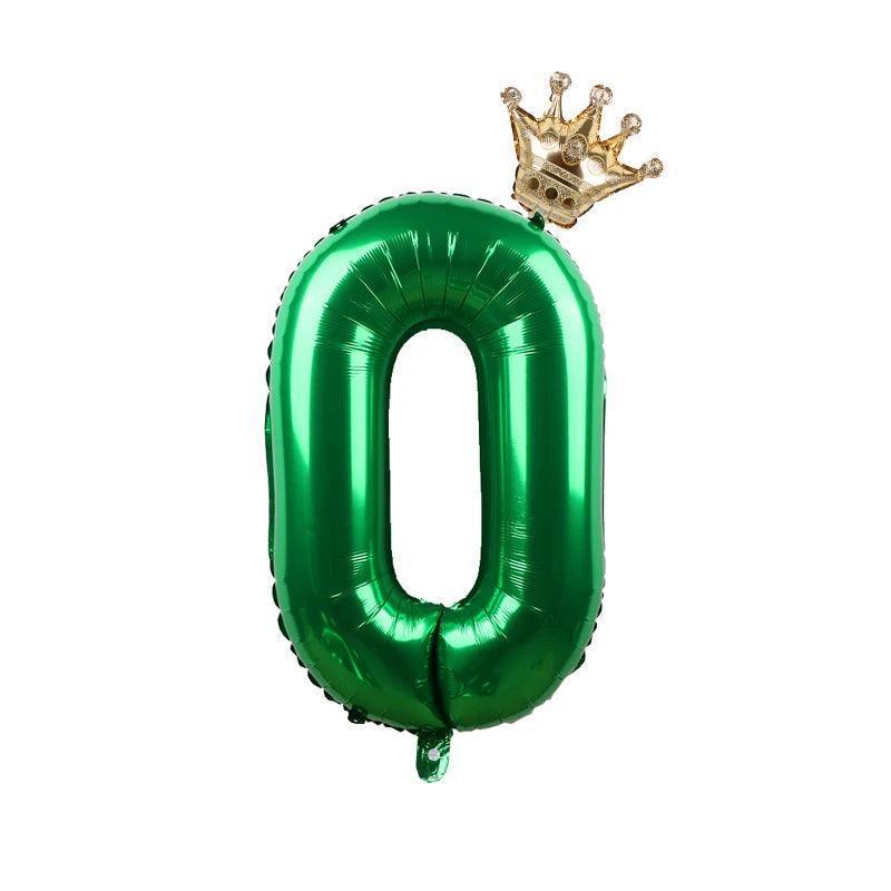 2pcs 32inch Rainbow Number Foil Balloons with Crown for Kids Boy Girl 1st Birthday Party Decorations Rose Gold Figures Globos - NTKSTORE