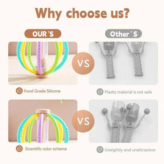 Montessori Baby Rain Stick Rainbow Hourglass Rain Music Rattle Baby Educational Toy Silicone Teether Sensory Toys for Kids Gift - NTKSTORE