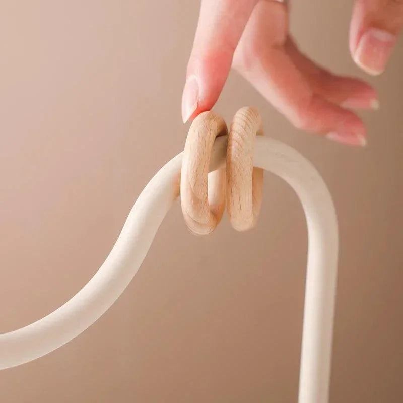 Baby Wood Ring Soft Silicone Teether Toys Kids Bitable BPA Free Teether Desktop Adsorbable Surround Montessori Puzzle Toys Gifts - NTKSTORE
