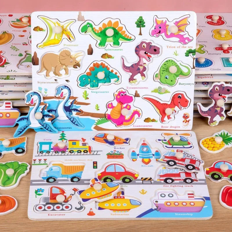 Montessori Baby Puzzle Educational Toys For Children Baby Game Puzzle Board Jigsaw Child Puzzle Wooden Puzzles For Kids 2 3 Year