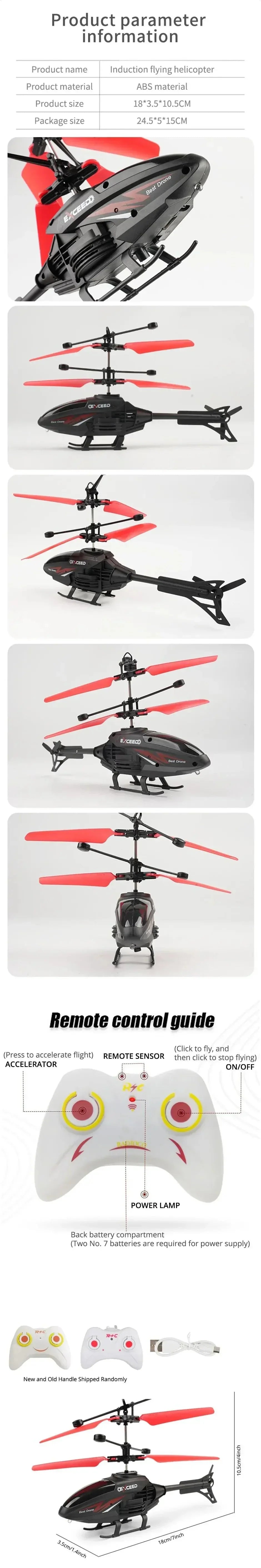 2 Channel Gesture Control Suspension Helicopter RC Remote Induction Aircraft With Charging LED Light Kids Toy for Boys - NTKSTORE