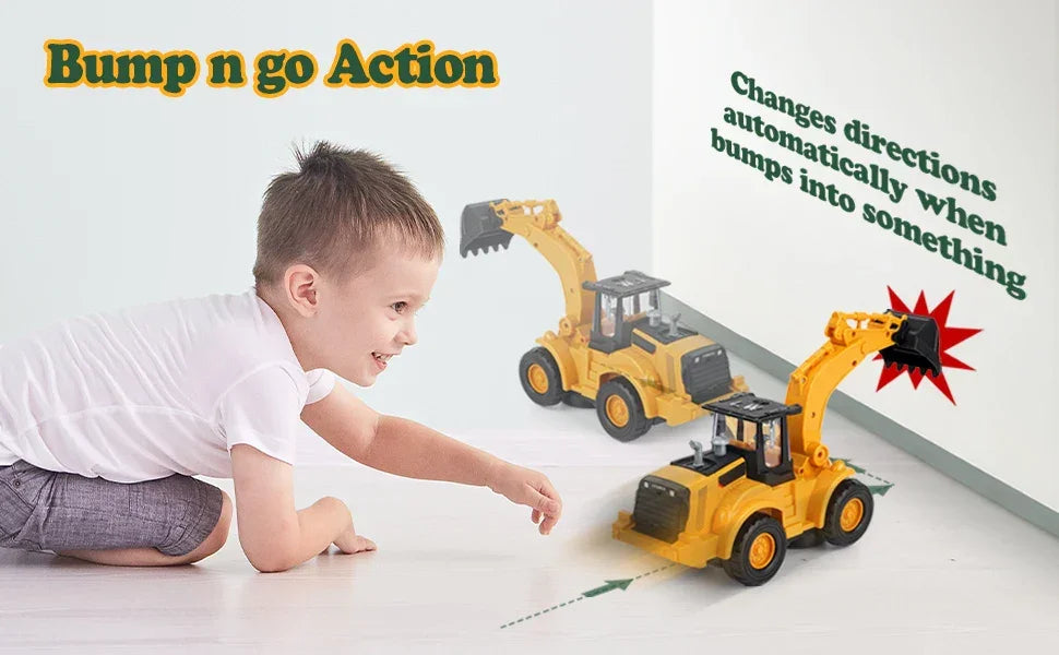 Excavator Truck Kids Toys: Construction 2+ Toddler Toys Digger Truck with Electric Universal Wheel Children Car Toys with Light