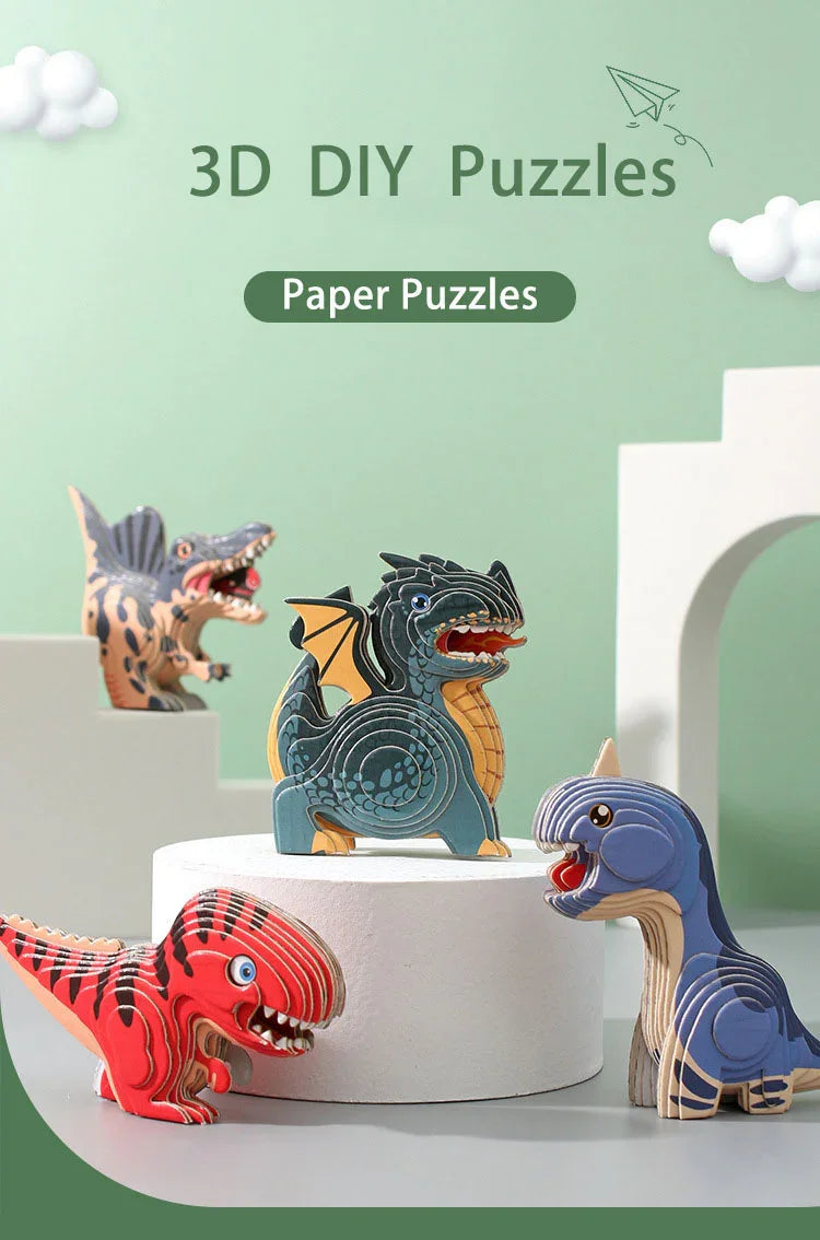Animal 3D Paper Puzzle For Kids Educational Montessori Toys Funny DIY Manual Assembly Three-dimensional Model Toy For Boy Girl - NTKSTORE
