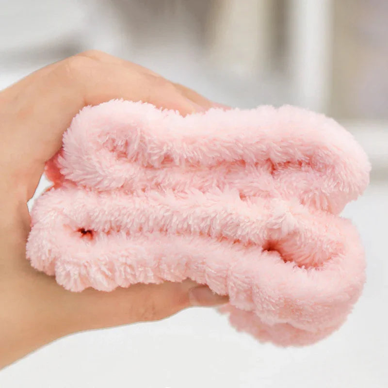 2Pcs Wristband for Yoga Washing Face Soft Flannel Wrist Strap Reusable Makeup Towel Wrist Velvet Towel Girls Elastic Face Wash - NTKSTORE