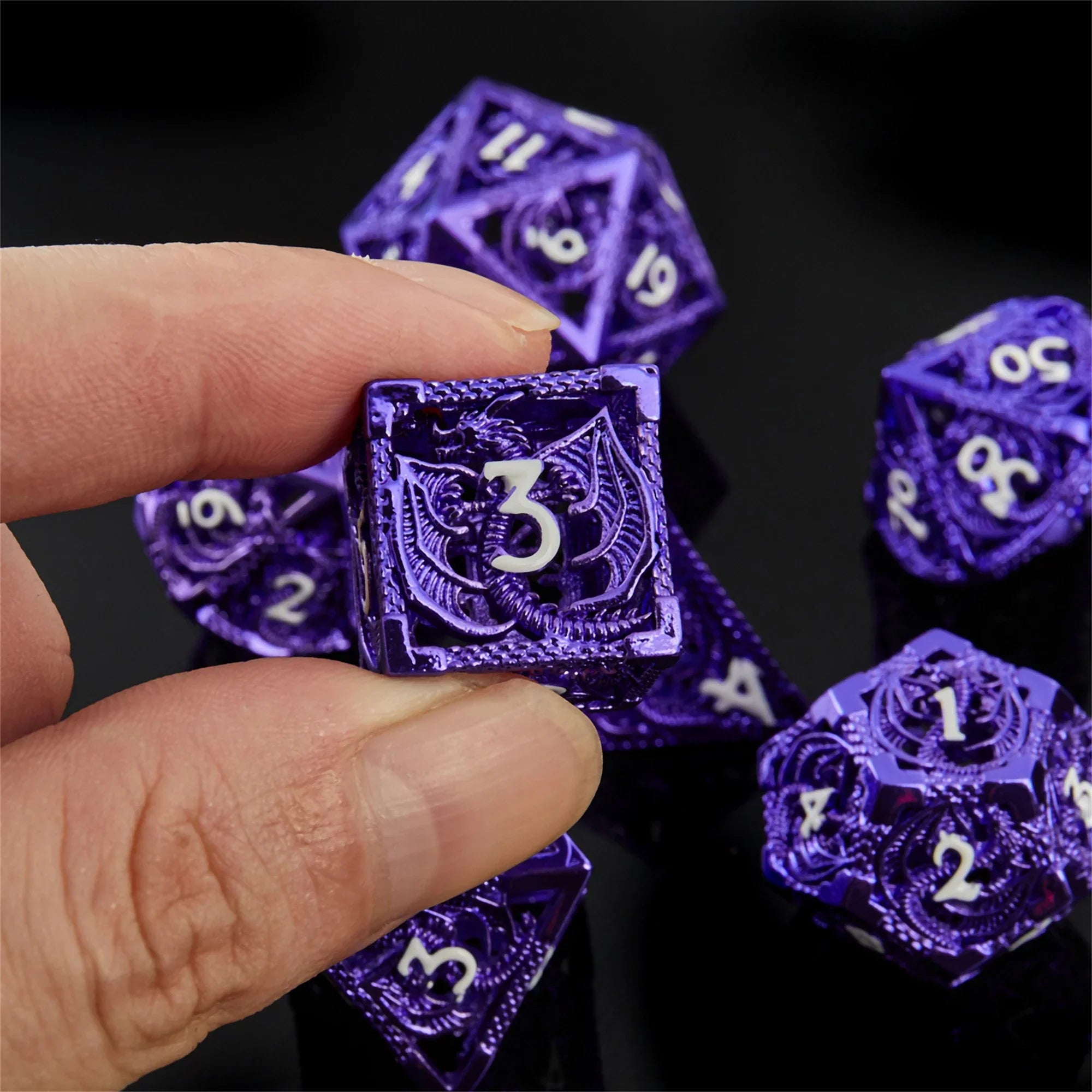 7-piece Semi Sharp DND Dice Set Suitable for Board Games, Halloween, Thanksgiving, Christmas, Gifts, Parties, and Collections - NTKSTORE