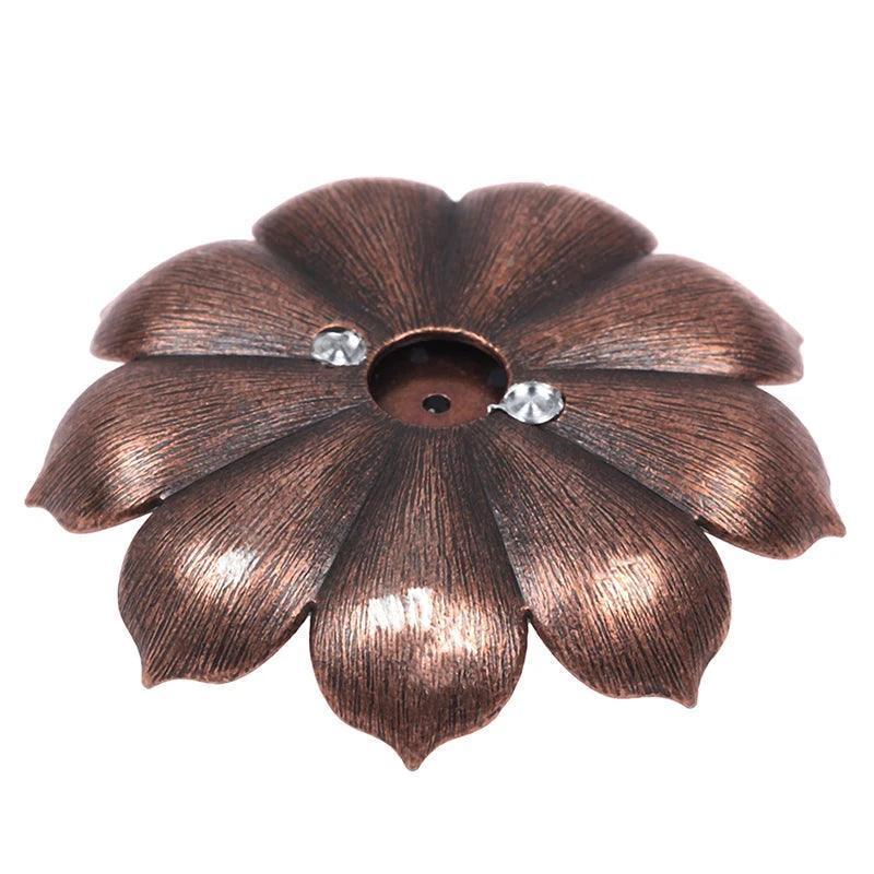 New 1PC Alloy Incense Burner Stick Holder Plate Buddhism Lotus Censer Bronze Nasturtium Incense Burner - NTKSTORE