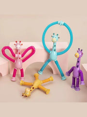 Suction cup giraffe telescopic and ever-changing luminous toy children's cartoon creative educational toy stretch telescopic
